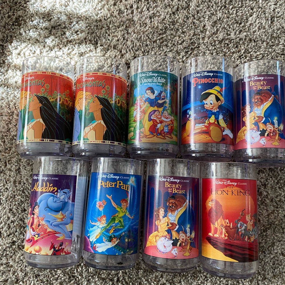Set of Burger King Disney Tumblers